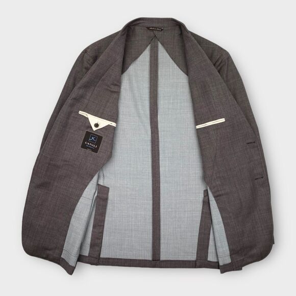 $1630 Canali KEI Collection Chore Blazer Jacket Mens 44R Unstructured Wool Brown - Picture 8 of 12